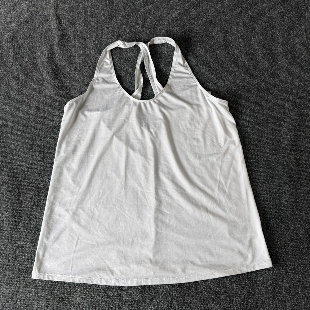 Athleta White Twisted Racerback Performance Tank Top Womens Medium Activewear